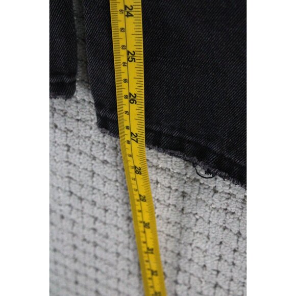 The Kript Jeans Womens Small S Black Faded Straight Distressed Baggy Fit Cotton - Picture 9 of 10